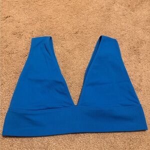 Garage Bright Blue Ribbed V Bralette
